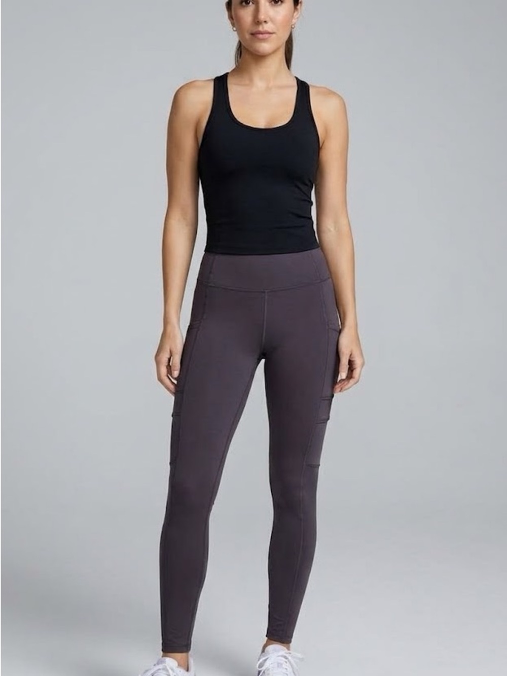 PINK Victoria’s Secret High Waisted Pocket Leggings Dark Grey Charcoal